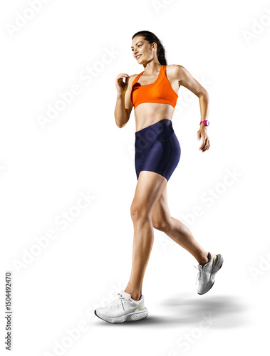 Sports transparent background. Runner on the start. Isolated scene.	

