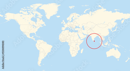 Location map of Sri Lanka in Asia