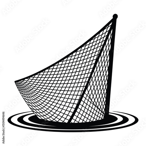 Gillnet Mesh Abstract Silhouette, Vector, Illustration, Icon, Logo, White Background.
