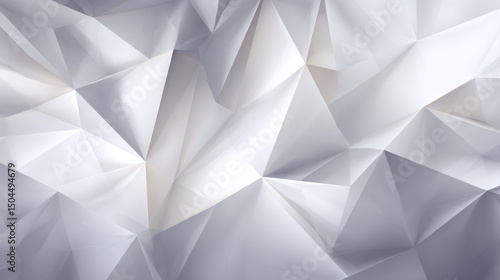 Abstract Geometric Background with Light and Shadow Play: A Modern and Minimalist Design Featuring Polygons, Facets, and Subtle Gray Tones for Sophisticated Visuals