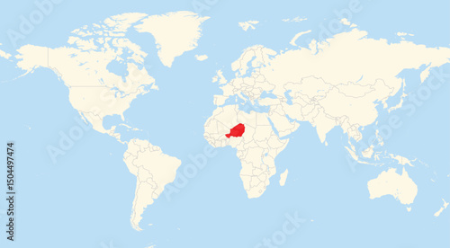 Location map of the Niger in Africa