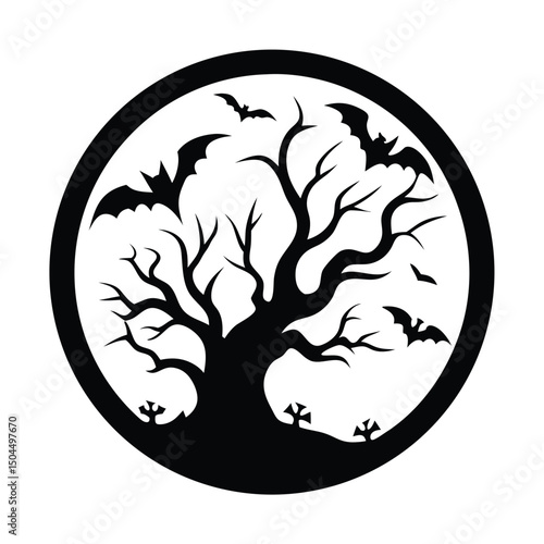 silhouette of a tree halloween, Halloween tree