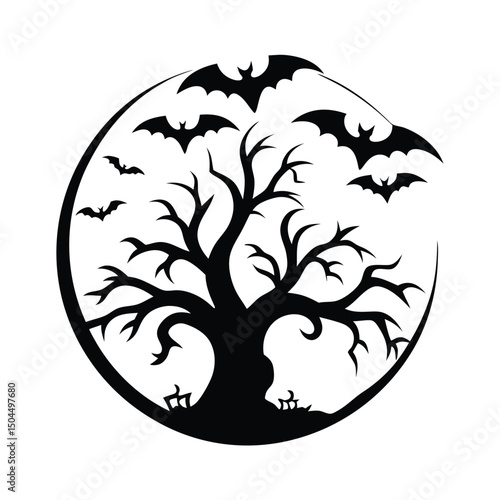silhouette of a tree halloween, Halloween tree