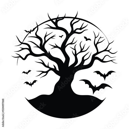 silhouette of a tree halloween, Halloween tree