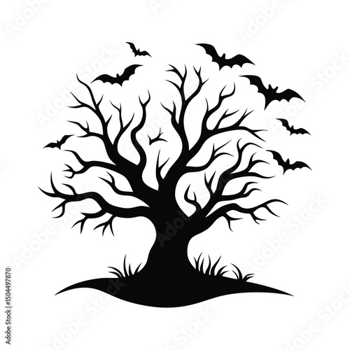 silhouette of a tree halloween, Halloween tree