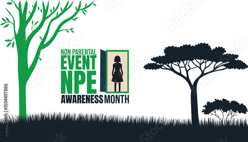 Non Parental Event NPE Awareness Month background template. When DNA Changes Everything