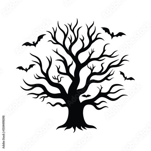 silhouette of a tree halloween, Halloween tree
