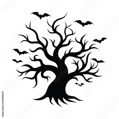 silhouette of a tree halloween, Halloween tree