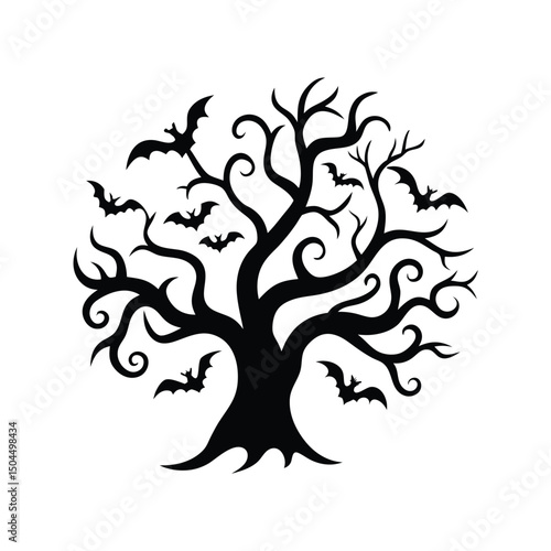 silhouette of a tree halloween, Halloween tree