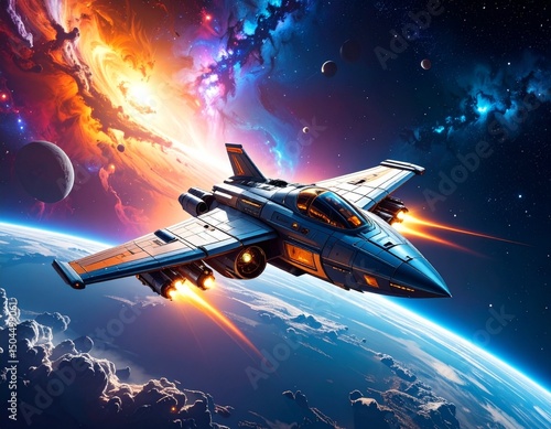 Wallpaper Mural 끝없는 우주를 탐험하는 우주선  Torontodigital.ca