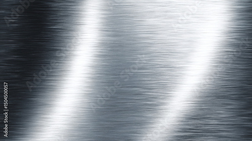 Polished Metal Surface with Horizontal Grain Texture for Modern Design, Shiny Metallic Background with Smooth Reflections and Industrial Aesthetic Appeal