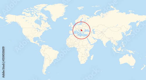 Location map of Serbia in Europe