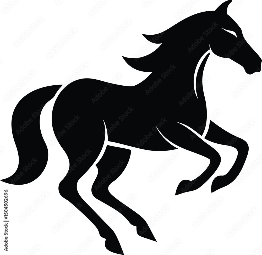 Stylish animal vector illustration of horse and wild pets in silhouette style. Perfect cartoon icon for design, nature, and domestic art projects. Stylish animal vector illustration of horse and wild pets in silhouette style. Perfect cartoon icon for design, nature, and domestic art projects.