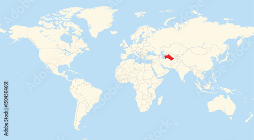 Location map of Turkmenistan in Asia
