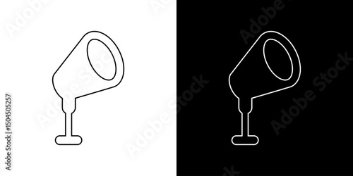 Outdoor lighting icons set. Devices for illumination of porch, walkway, path, garden, yard. Street lamp line icons collection. Park lights. Flat illustration Isolated on white background.