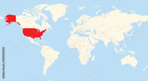 Location map of the United States of America in North America