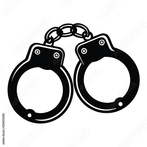 Silhouette of handcuffs illustration, Handcuffed icon silhouette