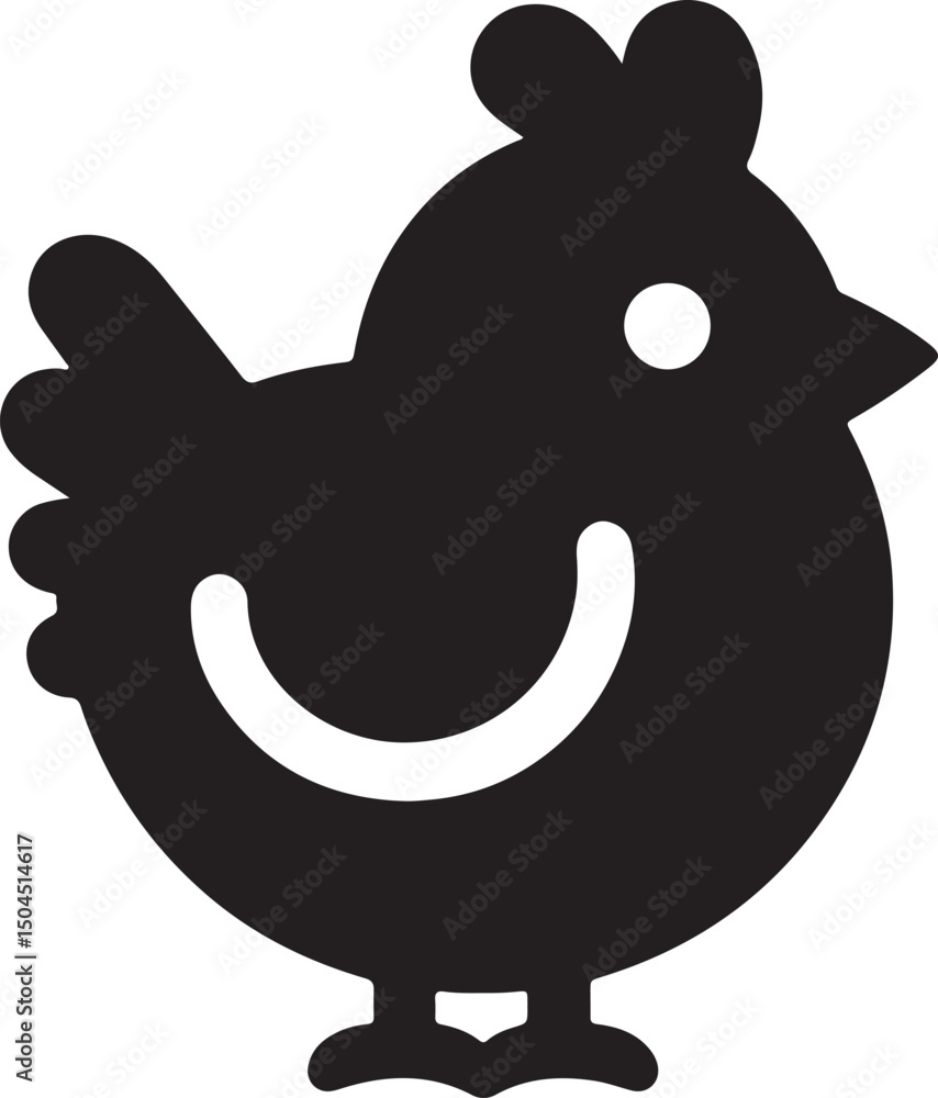 Obraz premium Chicken Black Silhouette Vector, Farm Animal Clipart & Poultry Design
