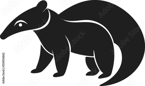 Black anteater silhouette animal wildlife long snout insectivore mammal