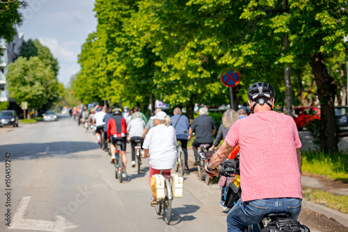 Wallpaper Mural Group of cyclists on city road, street, asphalt Torontodigital.ca