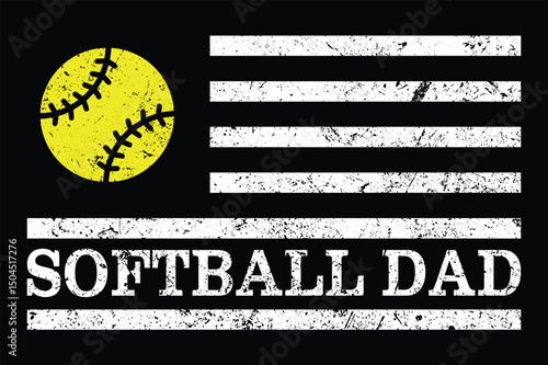 Softball Dad American Flag