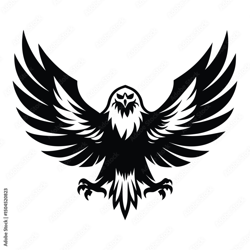 Naklejka premium Patriotic Eagle vector silhouette