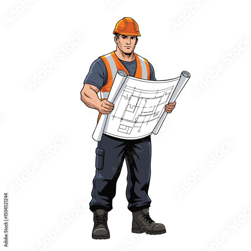 construction worker with clipboard