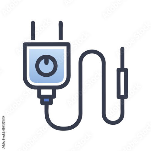 Electrical Plug Icon Representing Socket Connector and Power Connection