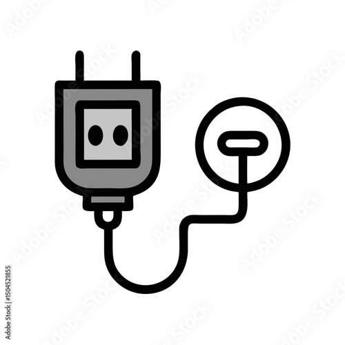 Electrical Plug Icon Representing Socket Connector and Power Connection