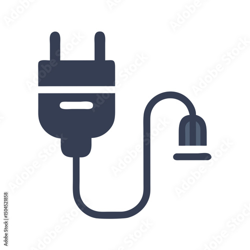 Electrical Plug Icon Representing Socket Connector and Power Connection