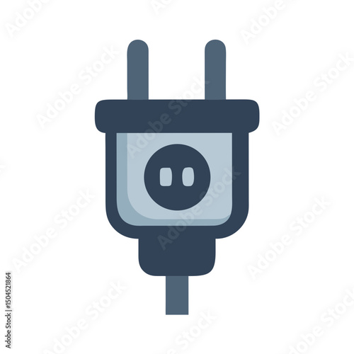 Electrical Plug Icon Representing Socket Connector and Power Connection