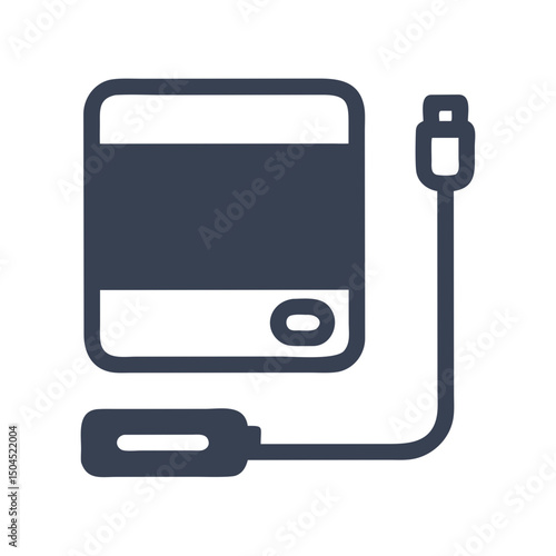 External Drive Icon Representing Portable Storage and Data Backup