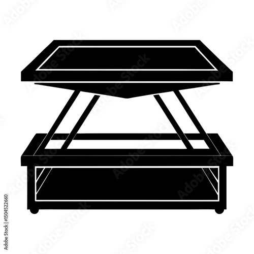 Lift-Top Coffee Table silhouette vector