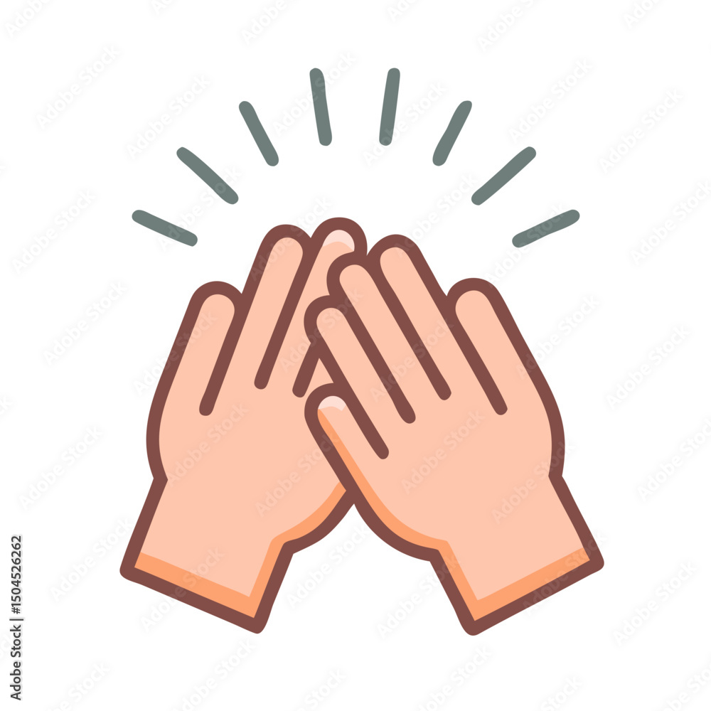 Fototapeta premium Hands Clapping Together Icon - Applause and Appreciation Symbol