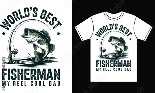 A Retro Distressed Vintage Fishing Dad Shirt Design for T-Shirts