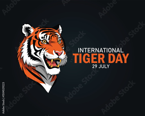 vector graphic of international tiger day good for international tiger day celebration. flat design. flyer design. flat illustration.