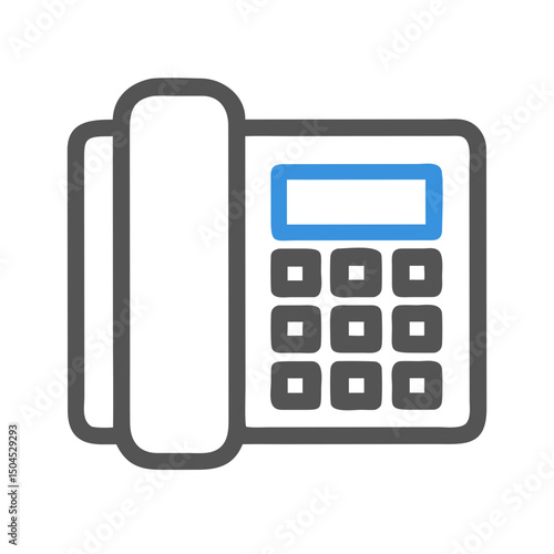 Landline Telephone Icon - Classic Communication and Contact Symbol