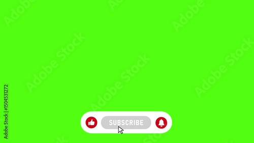 Green Screen Subscribe Animation with Mouse Click and Bell Icon