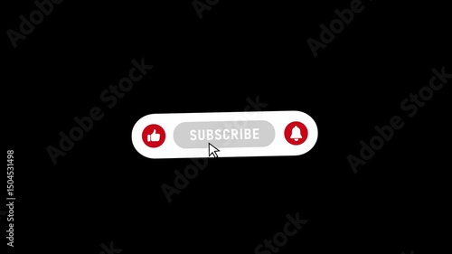 Animated Like and Subscribe Button on Green Screen Background