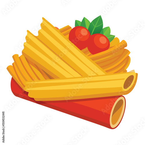 Pasta food  set isolated on white background