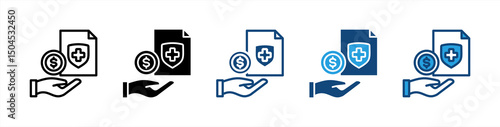 Insurance icon sheet multiple style collection