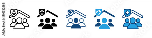 Family Insurance icon sheet multiple style collection