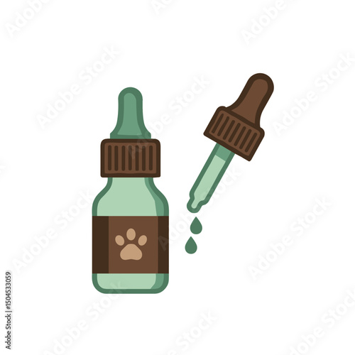 Pet medicine dropper icon for animal wellness and veterinary supplies