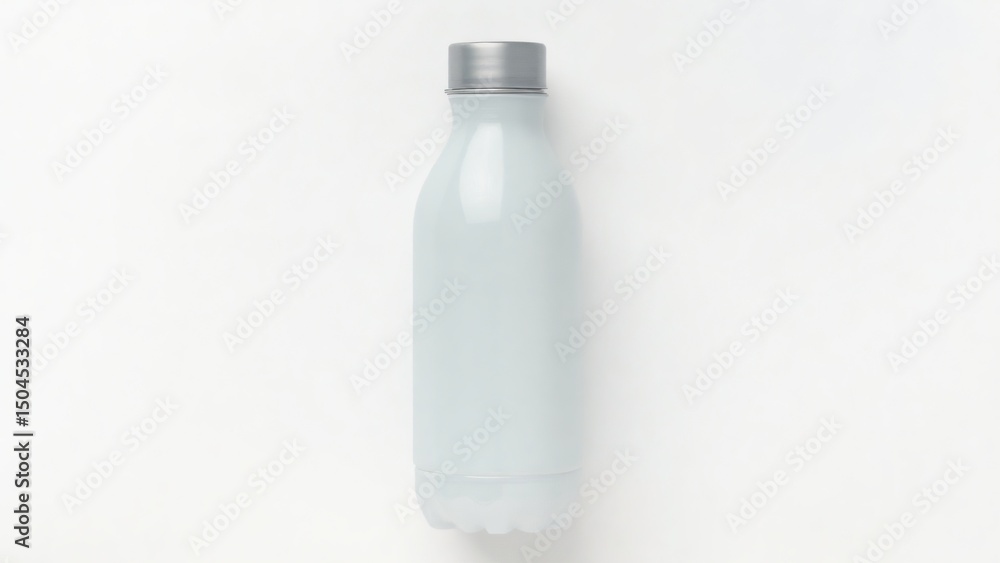 Clear Plastic Bottle on White Background with Gray Cap and Smooth Design Clear Plastic Bottle on White Background with Gray Cap and Smooth Design