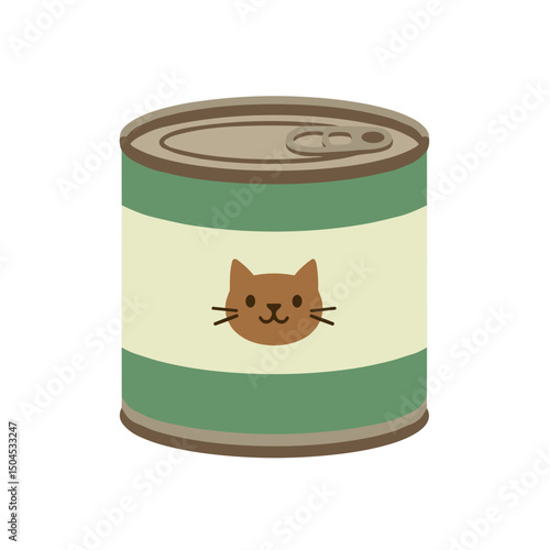 Canned cat food icon for pet nutrition products and packaging