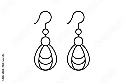 Elegant dangle earrings fashion jewelry design illustration