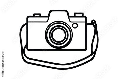 Classic camera outline illustration photography equipment design