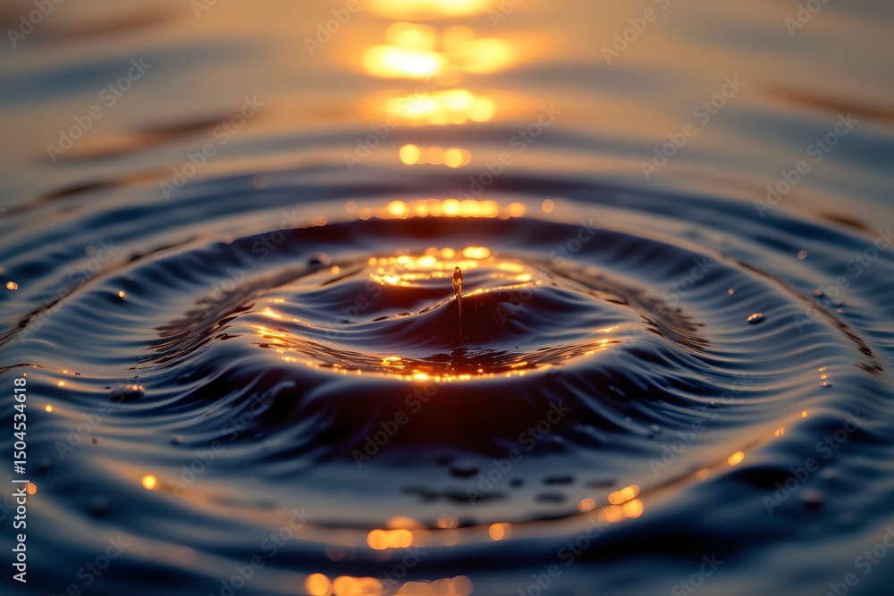 Water ripple at sunset: Capturing the essence of serenity and natural beauty with the mesmerizing ripples on the water surface, mirroring the vibrant colors of the sunset. Water ripple at sunset: Capturing the essence of serenity and natural beauty with the mesmerizing ripples on the water surface, mirroring the vibrant colors of the sunset.