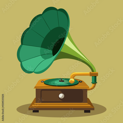 gramophone vinyl ready vector illustration