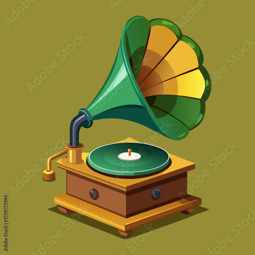 old gramophone isolated on white